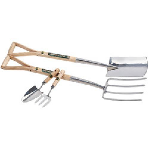 DIGGING FORK & SPADE 4PC SET   STAINLESS STEEL10348 DRAPER