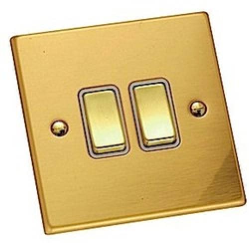 BRASS PLATE SWITCH 2G 2WAY     JF291PB