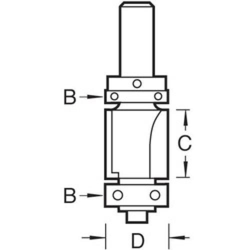 ROUTER BIT TRIMMER 19.1X50MM   1/2 SHANK TCT 46/301 TREND