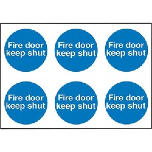 SIGN - FIRE DOOR KEEP SHUT -   100 X 100MM SELF ADHESIVE