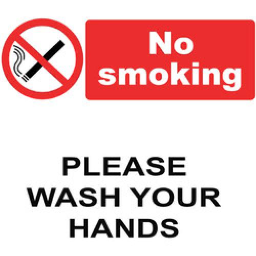 SIGN WASH HANDS/SMOKING        100 X 200MM LL686