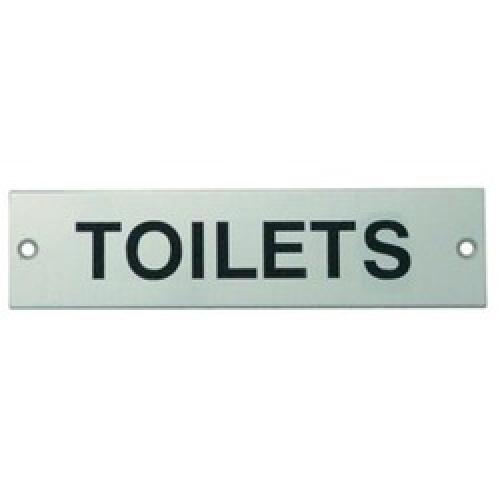 SIGN TOILETS SILVER OR GOLD    REVERSIBLE RIGID 100 X 200MM