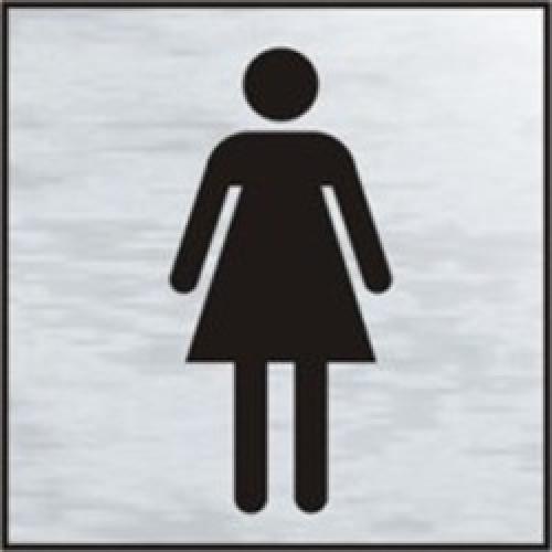 SIGN LADIES SILVER 120 X 122MM 2102
