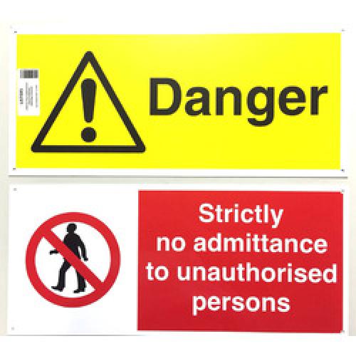 SIGN DANGER / STRICTLY NO      ADMITTANCE 450 X 200MM LL685