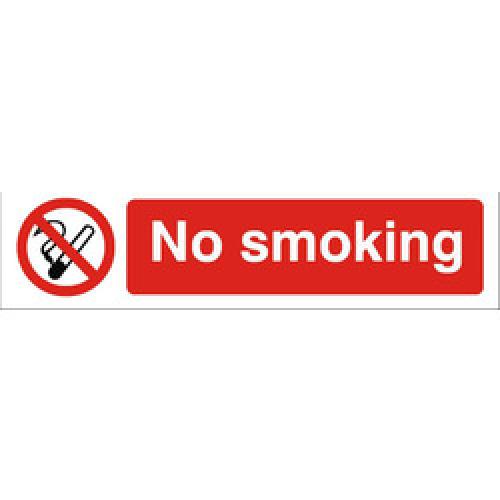 SIGN NO SMOKING RIGID PLASTIC  300 X 100MM