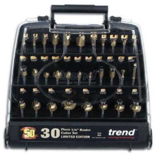 ROUTER BIT SET 30 PIECE TCT    1/4" SHANK
