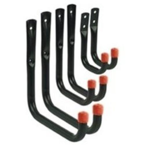 6 ASSORTED UNIVERSAL HOOKS     2 X 70/110/170MM MATT BLACK