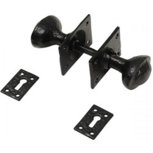 DOOR KNOB MORTICE ANTIQUE C/W  PLAIN ESCUTCHEON 1553 KPATRICK