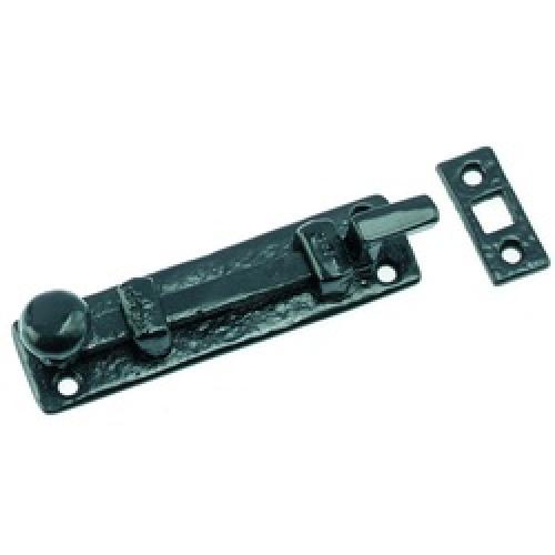 CRANKED DOOR BOLT ANTIQUE     BLACK 115MM LF5563A