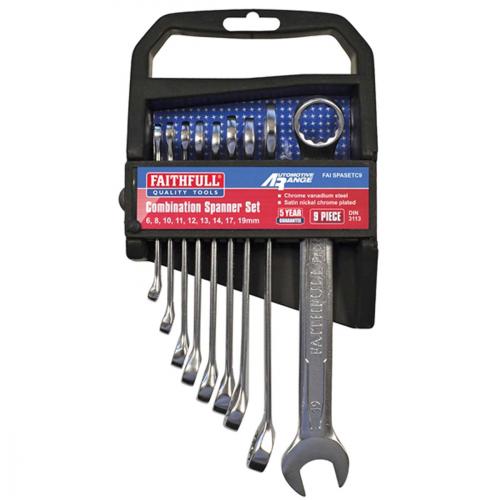 COMBINATION SPANNER SET 9PC    6-19MM FAITHFULL