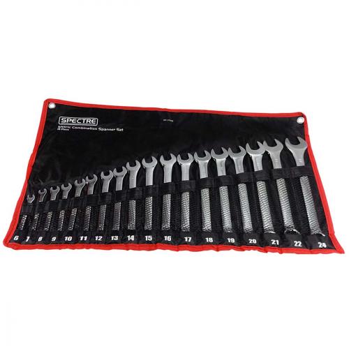 COMBINATION SPANNER SET 18     PIECE 6-24MM TROJAN