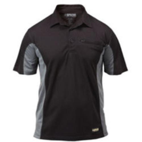 POLO SHIRT MEDIUM BLACK GREY   APDMP APACHE