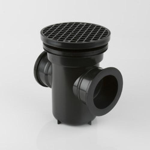 DRAIN GULLY 110MM 90DEG OUTLET ROUND GRID B1001 BRETT