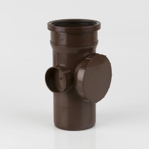 SOIL SINGLE SOCKET ACCESS PIPE 110MM BROWN BS410BR BRETT