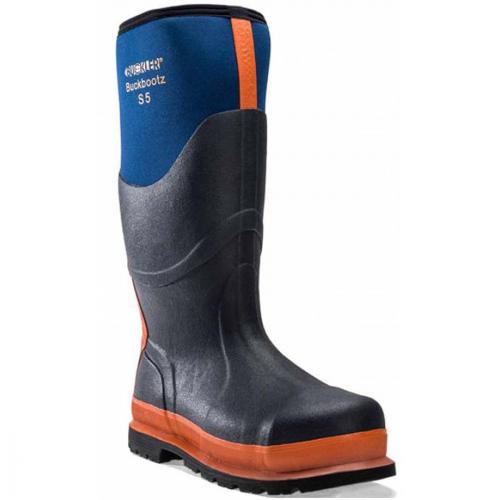 WELLINGTON SAFETY SIZE 8 BLUE  ORANGE BUCKBOOTZ BBZ6000BL