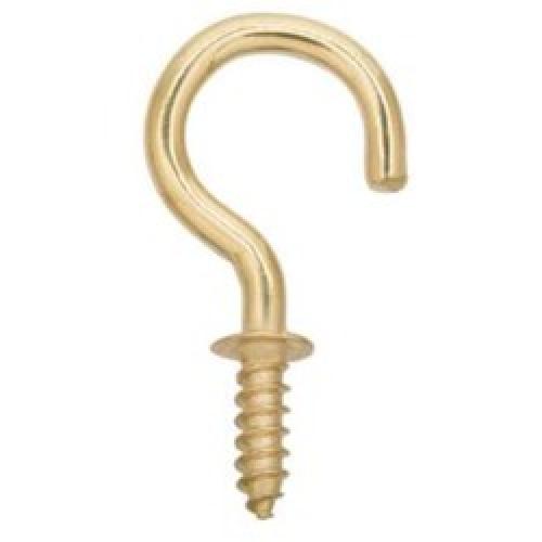 CUP HOOK ELECTRO BRASSED       SHOULDERED 50MM HE144L