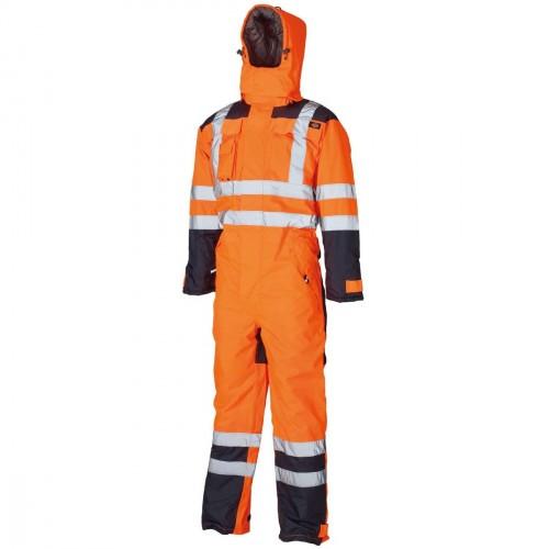 COVERALL HIVIS WATERPROOF NAVY ORANGE XL SA7000 DICKIES