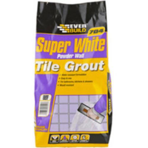 TILE GROUT FOR WALLS SUPER     WHITE POWDER 3KG 704 EVERBUILD