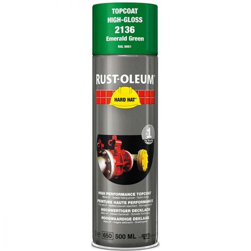 SPRAY PAINT TOPCOAT HARD HAT   EMERALD GREEN 2136 RUSTOLEUM