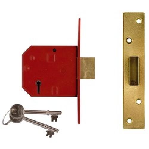 MORTICE DEADLOCK BS 5 LEVER    2.1/2" BRASS Y2134E-PB UNION