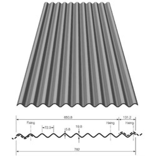 PROFILE 3 CEMENT FIBRE SHEET   (31"WIDE) 8' LONG