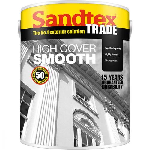 MASONRY PAINT WHITE 5 LITRE HIGH COVER SMOOTH SANDTEX