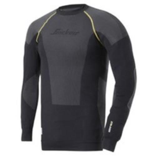 T SHIRT LONG SLEEVE XL BLACK   FLEXI 9425 0418 SNICKERS