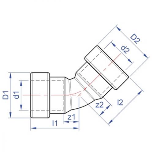 TECTITE SPRINT COPPER TT21     22MM PUSH-FIT OBTUSE ELBOW