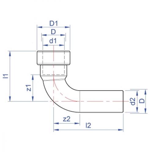 TECTITE SPRINT COPPER TT12S    15MM PUSH-FIT 90 STREET ELBOW