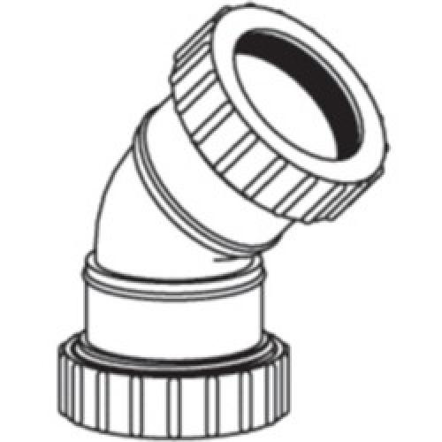 WASTE ELBOW 135DEG COMPRESSION 40MM WHITE W411W BRETT