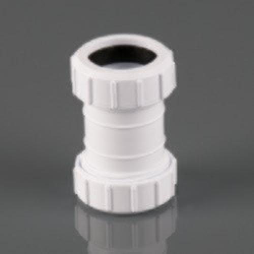 WASTE CONNECTOR COMPRESSION    40MM WHITE W941W BRETT