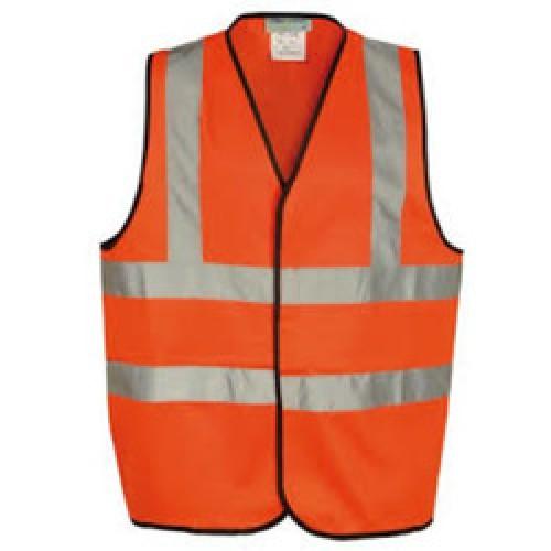 WAISTCOAT SMALL ORANGE HI VIS  POLYESTER CLASS 2 EN471
