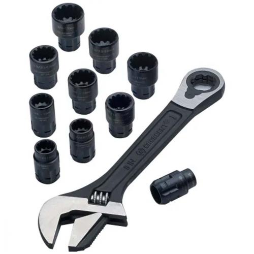 ADJUSTABLE WRENCH & 11 PIECE   SPLINE SOCKET SET CRESCENT