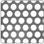 STEEL ROUND PERFORATED PANEL   250 X 500MM 2015-3480