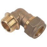 BENT MALE IRON COUPLING 22MM X 3/4" COMPRESSION