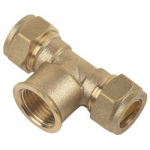 TEE WITH FEMALE IRON BRANCH    22MM X 3/4" COMPRESSION