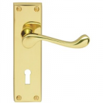 MORTICE LOCK FURNITURE VICTORIAN SCROLL BRASS CBS54