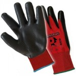 PREDRED NITRILE FOAM GLOVES    RED/BLACK  SIZE 9 JUST1