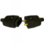 RUBBER CONNECTOR 2 PIN BLACK   NC102B