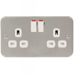 SURFACE SWITCHSOCKET OUTLET    2 GANG METALCLAD MC522-01
