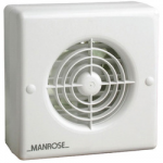 MANROSE WALL EXTRACTOR FAN 6"  WITH INT SHUTTERS & PULL CORD