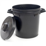 DUSTBIN BLACK PLASTIC WITH LID 90 LITRE BM199