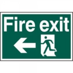SIGN FIRE EXIT ARROW LEFT 200 X 300MM