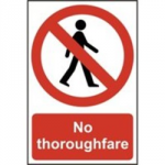 SIGN NO THOROUGHFARE 200 X 300MM