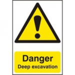 SIGN DANGER DEEP EXCAVATION 200 X 300MM