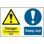 SIGN DANGER CONSTRUCTION SITE 600 X 400MM