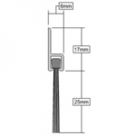 DOOR SEAL BRUSH BOTTOM         ALUMINIUM 838MM (2'9")
