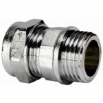 STRAIGHT MALE IRON COUPLING    15MM X 1/2" CHROME COMPRESSION
