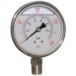 PRESSURE GAUGE 0 - 200 PSI     63MM DIA 1/4" BSP GLYC FILLED