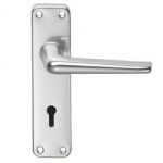 DOOR LEVER ON LATCH BACKPLATE  ALUMINIUM PAIR SAA22
